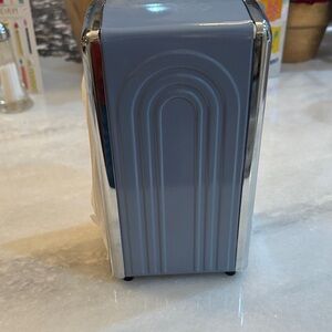 Homer Laughlin Gray Napkin Holder with Silver Accents